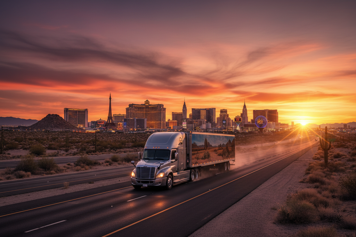 TRUCKING WITH A LAS VEGAS SKYLINE